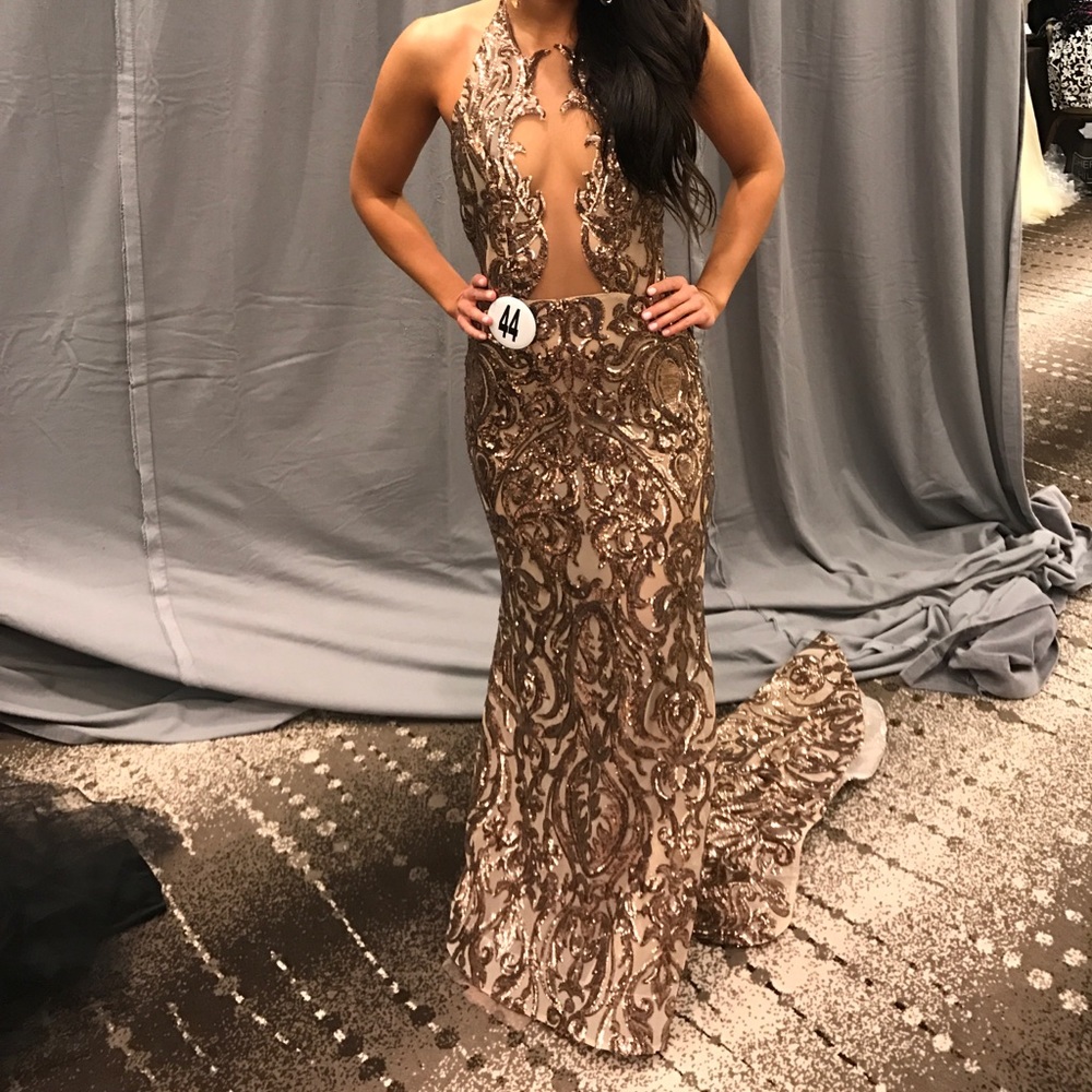 Fernando Wong Metallic Gold Gown